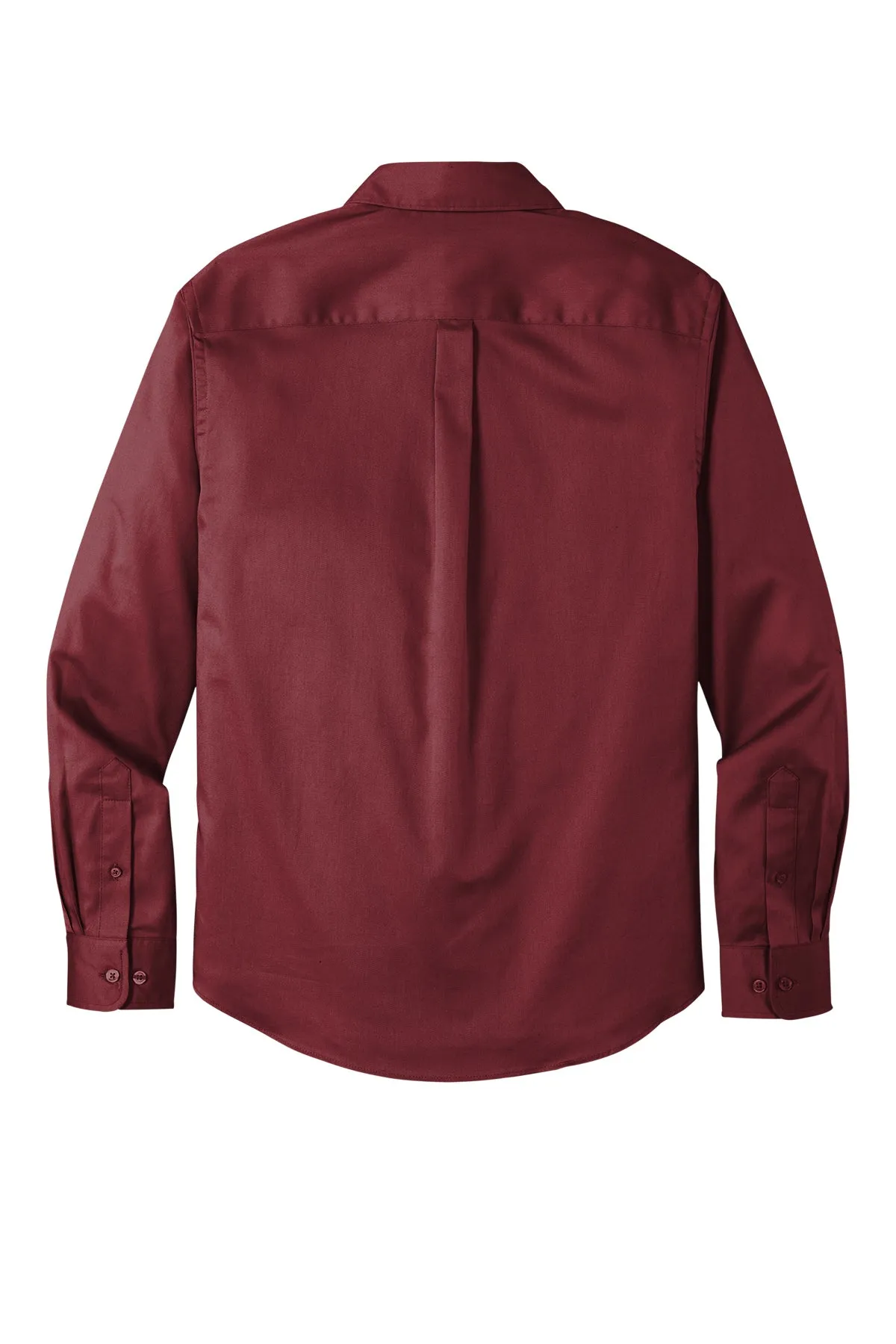 Port Authority® Long Sleeve SuperPro React™ Twill Shirt - Burgundy