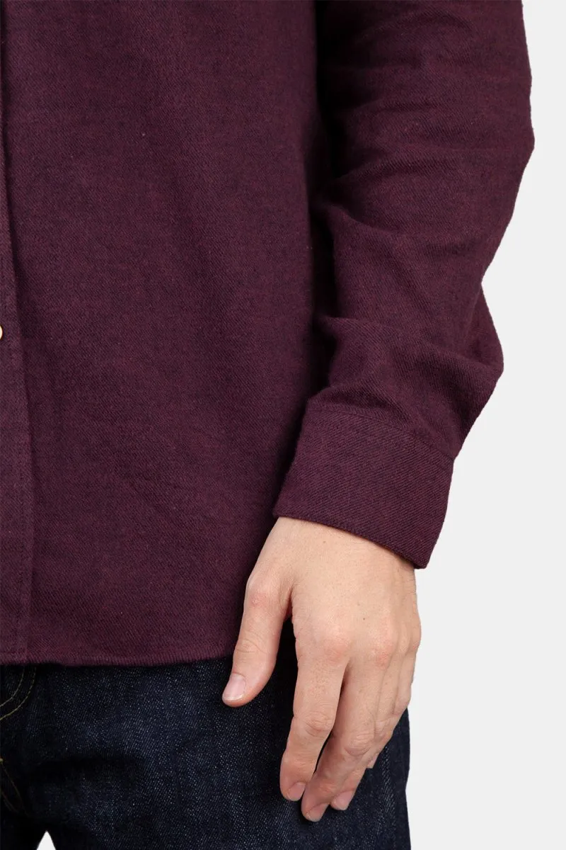 Portuguese Flannel Teca Shirt (Bordeaux Dark Red)