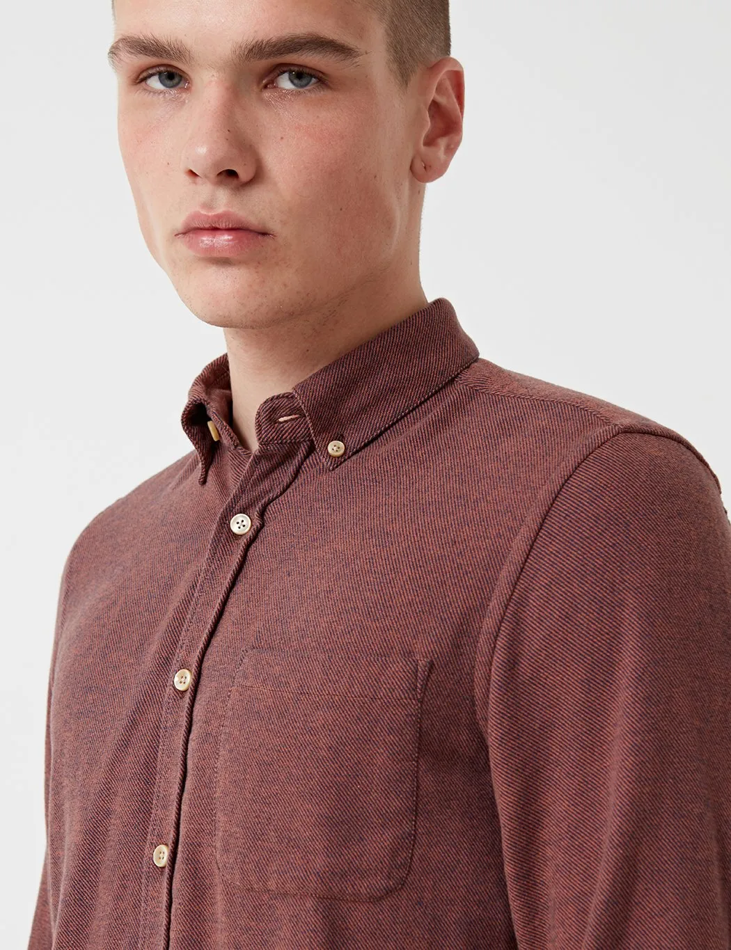 Portuguese Flannel Teca Shirt - Brick Red