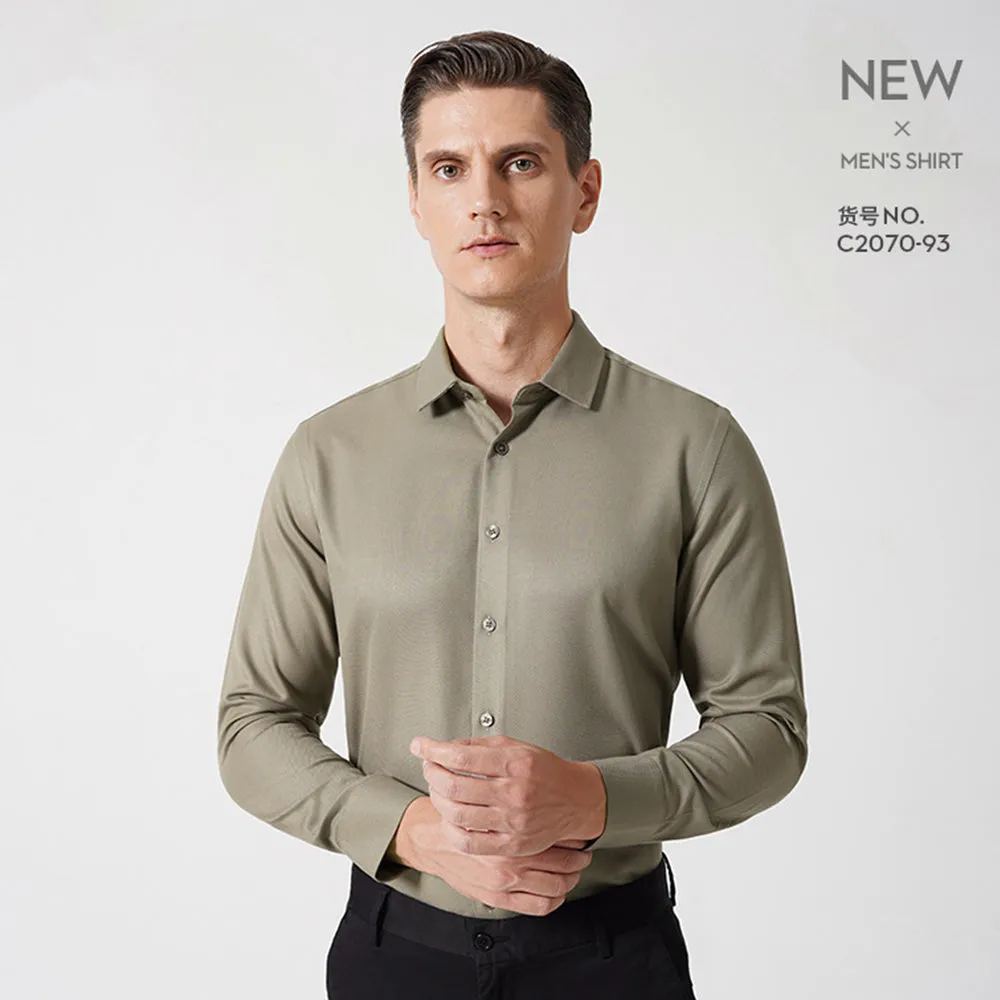 Premium Men's Dress Shirt Regular Fit Flex Collar Cotton Solid Shirts |  C2070