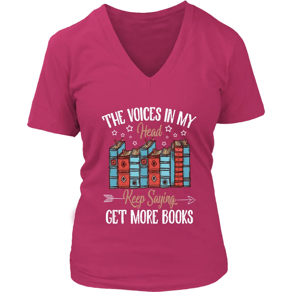 "Get More Books" V-neck Tshirt