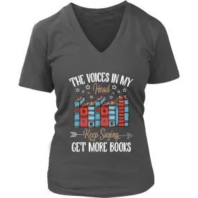 "Get More Books" V-neck Tshirt