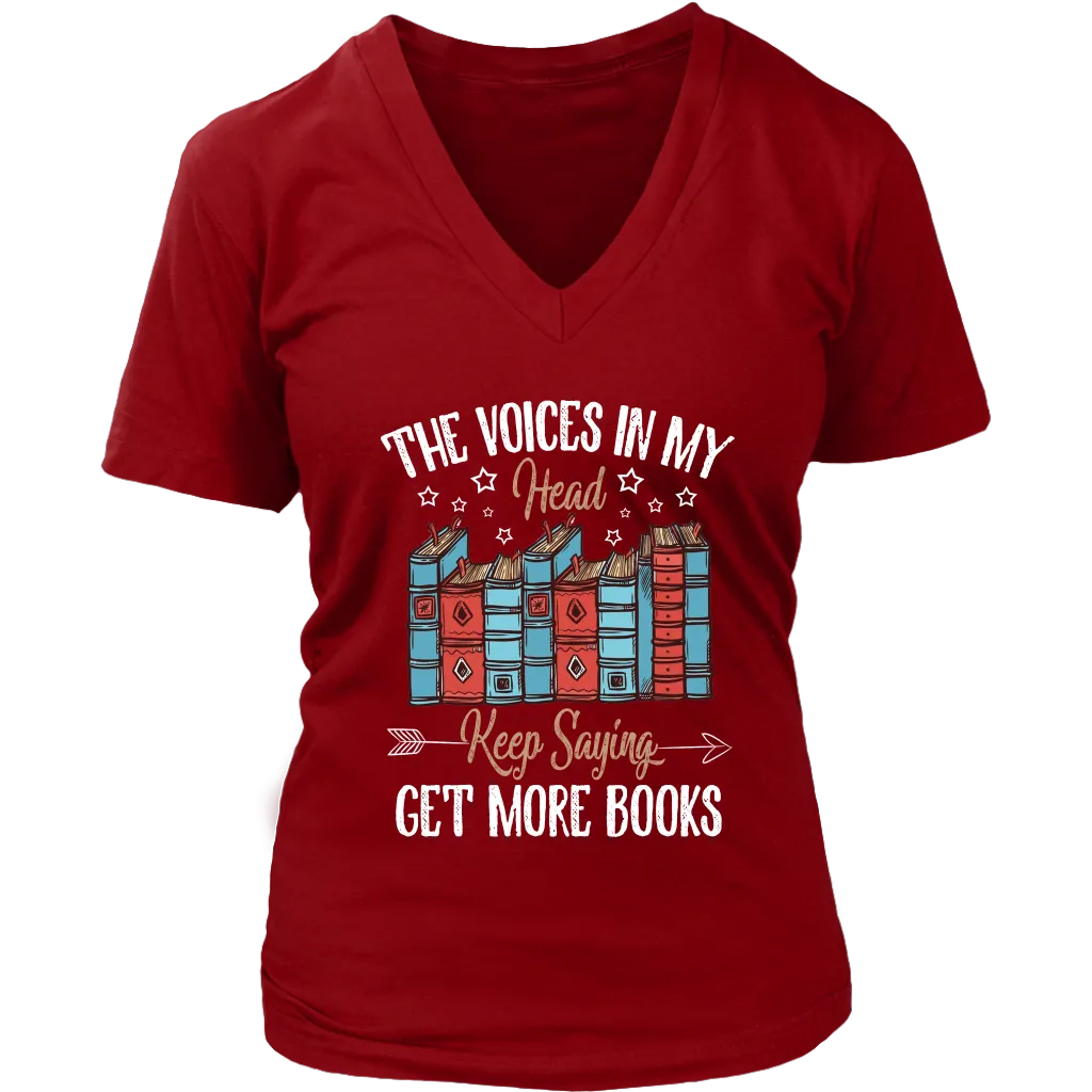 "Get More Books" V-neck Tshirt