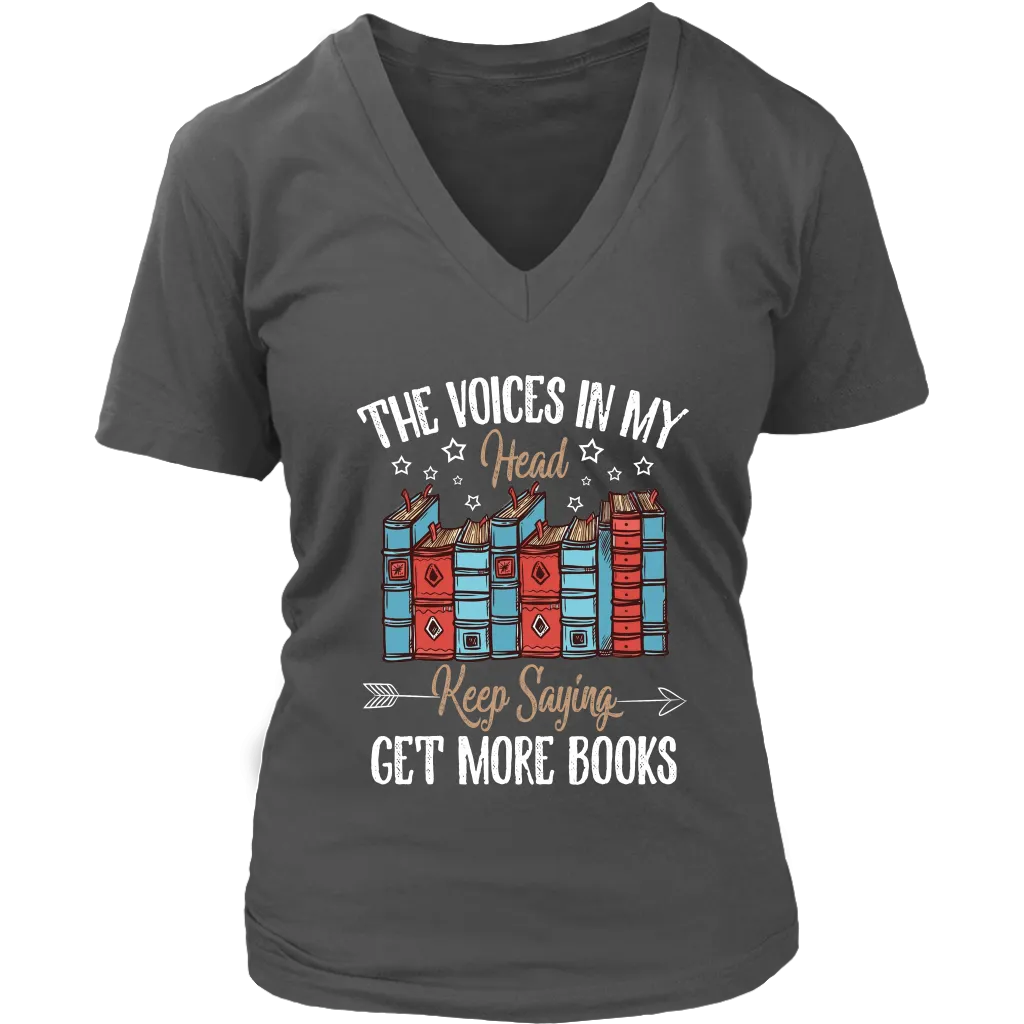 "Get More Books" V-neck Tshirt