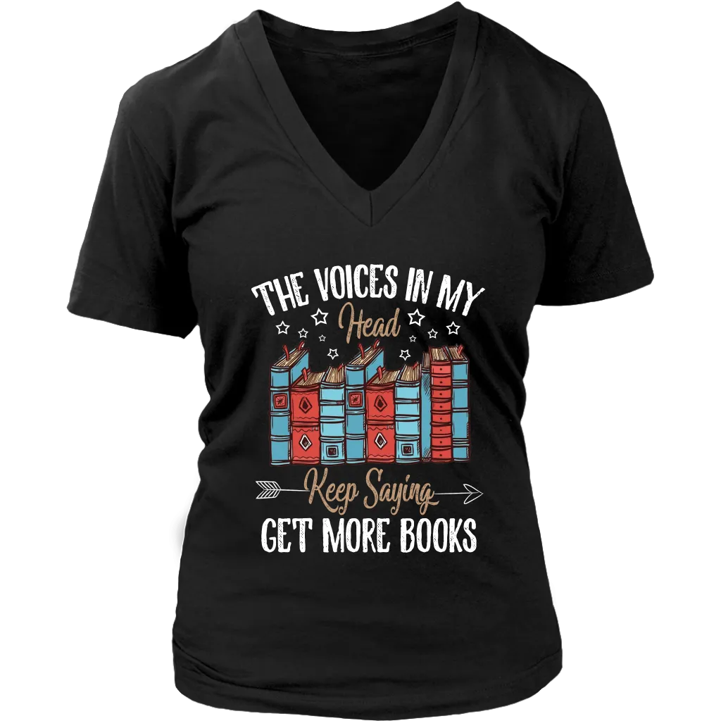 "Get More Books" V-neck Tshirt