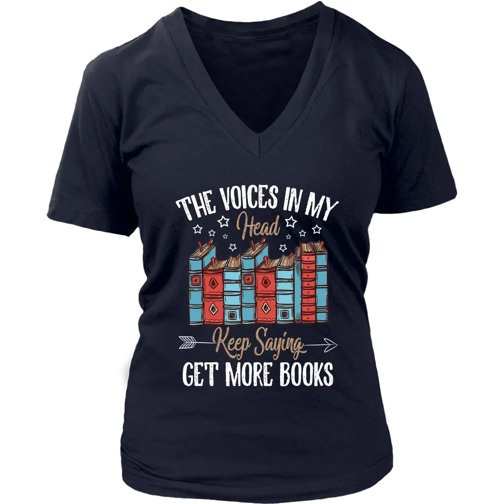 "Get More Books" V-neck Tshirt