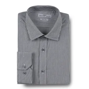 RENOIR Black Slim Fit Cotton Easy Care Dress Shirt SS213