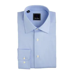 Royal Oxford Barrel Cuff Trim Fit Dress Shirt in Blue by David Donahue