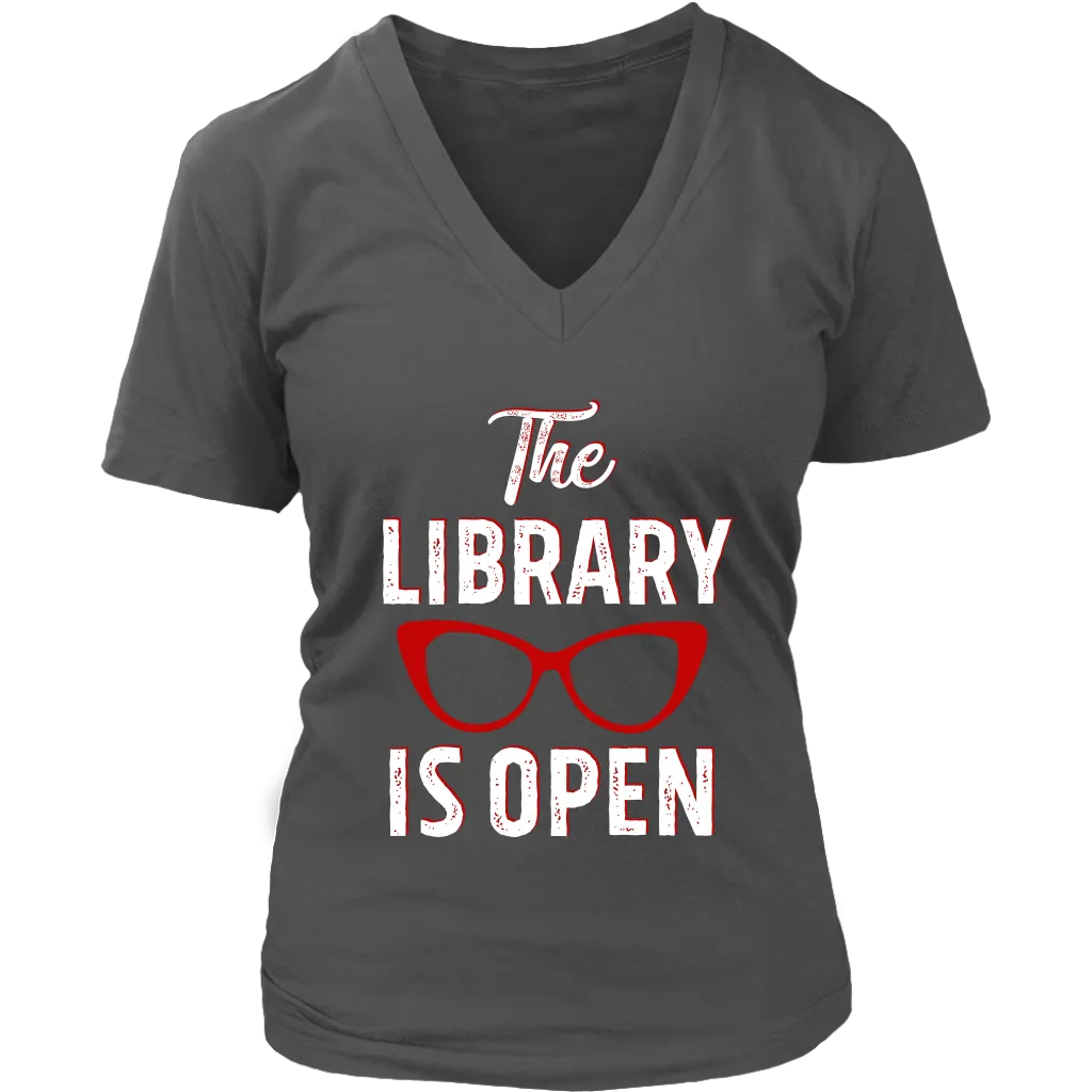 Rupaul"The Library Is Open" V-neck Tshirt