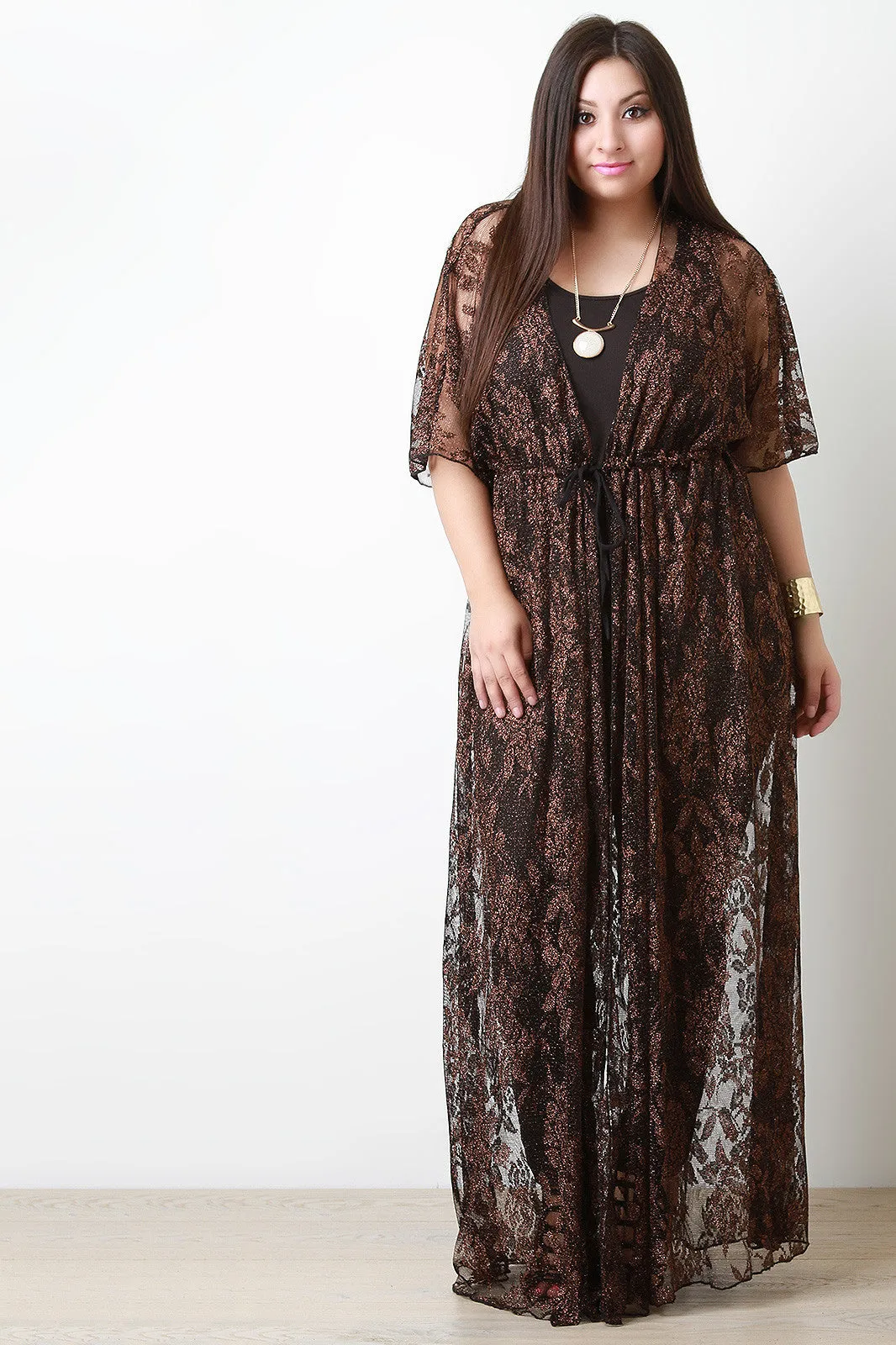 Shimmer Lace Maxi Cover Up