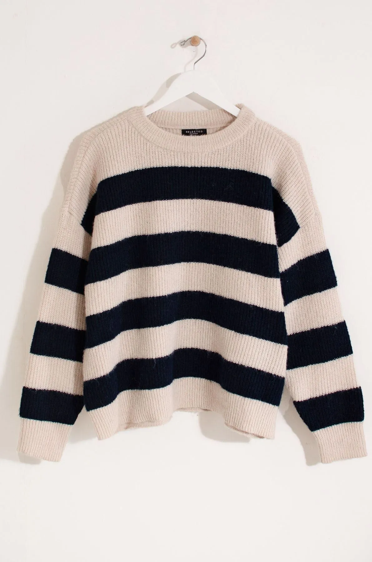 Striped Ribbed Knit Jumper