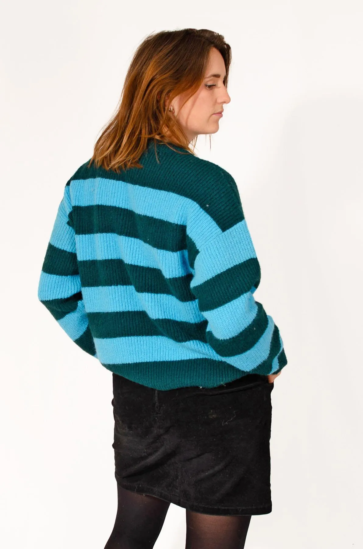 Striped Ribbed Knit Jumper