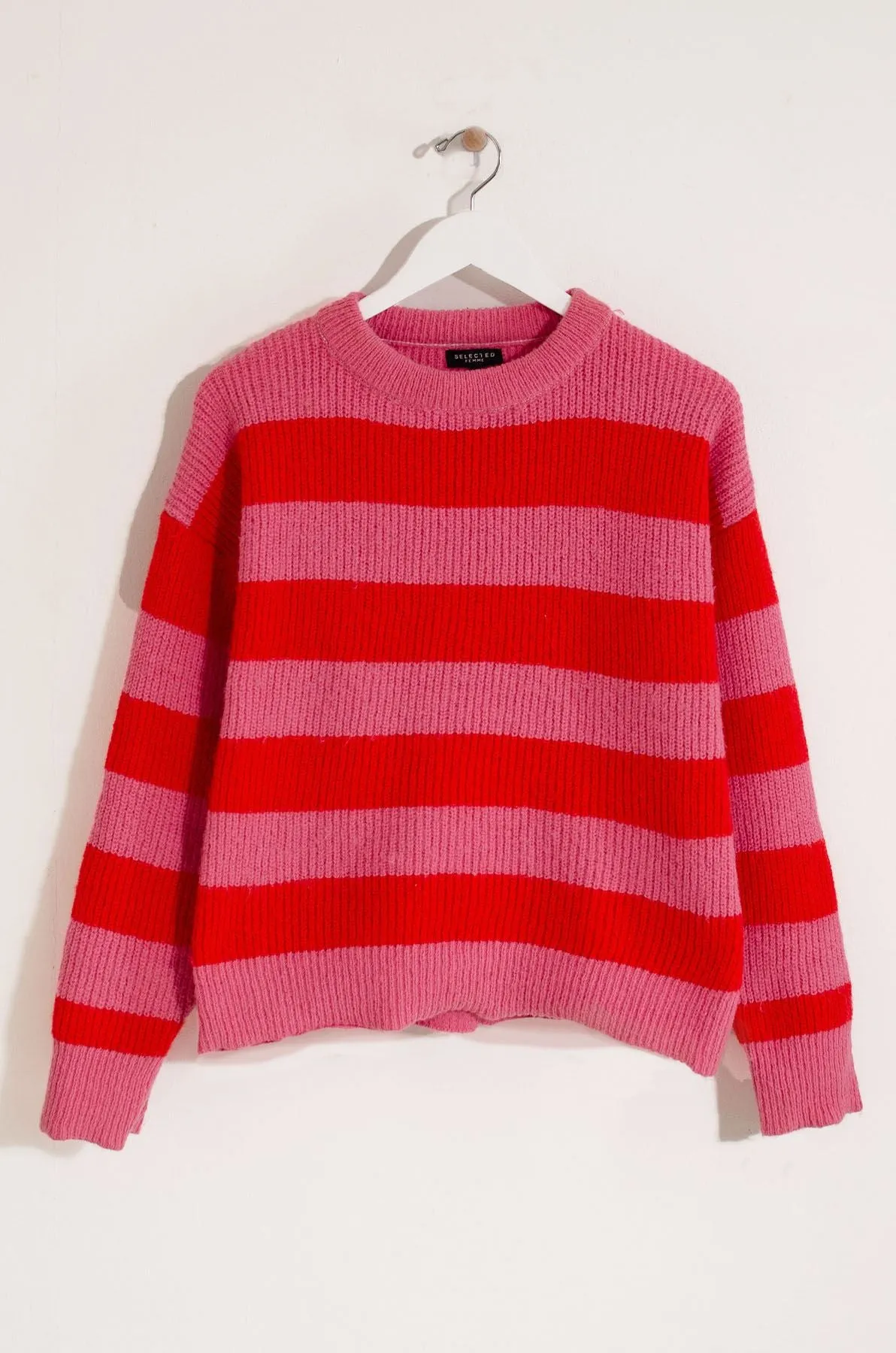 Striped Ribbed Knit Jumper