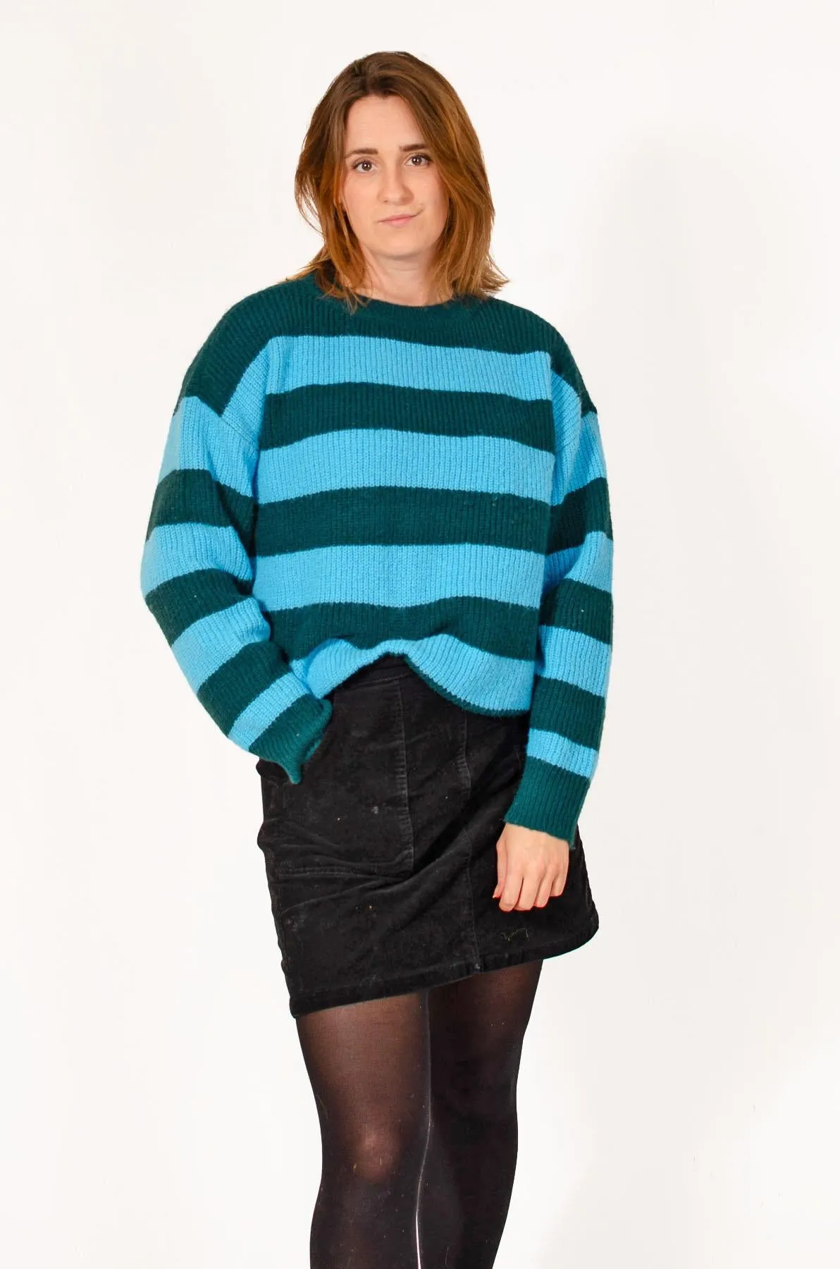 Striped Ribbed Knit Jumper