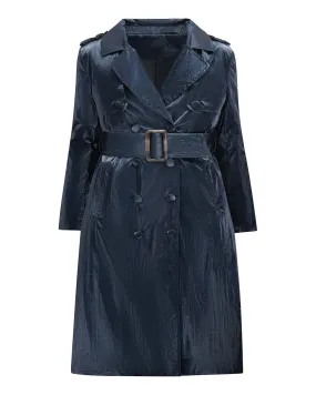 The Cameron Metallic Trench Coat | Navy