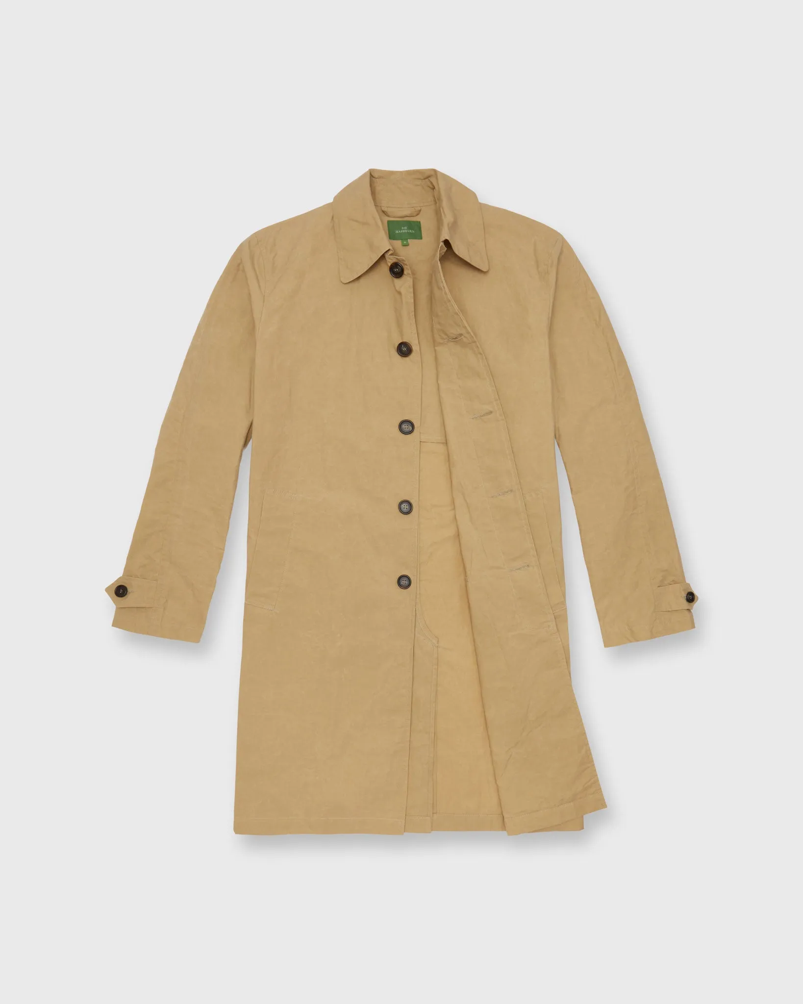 Traveler's Trench in Khaki Dry Waxed Poplin