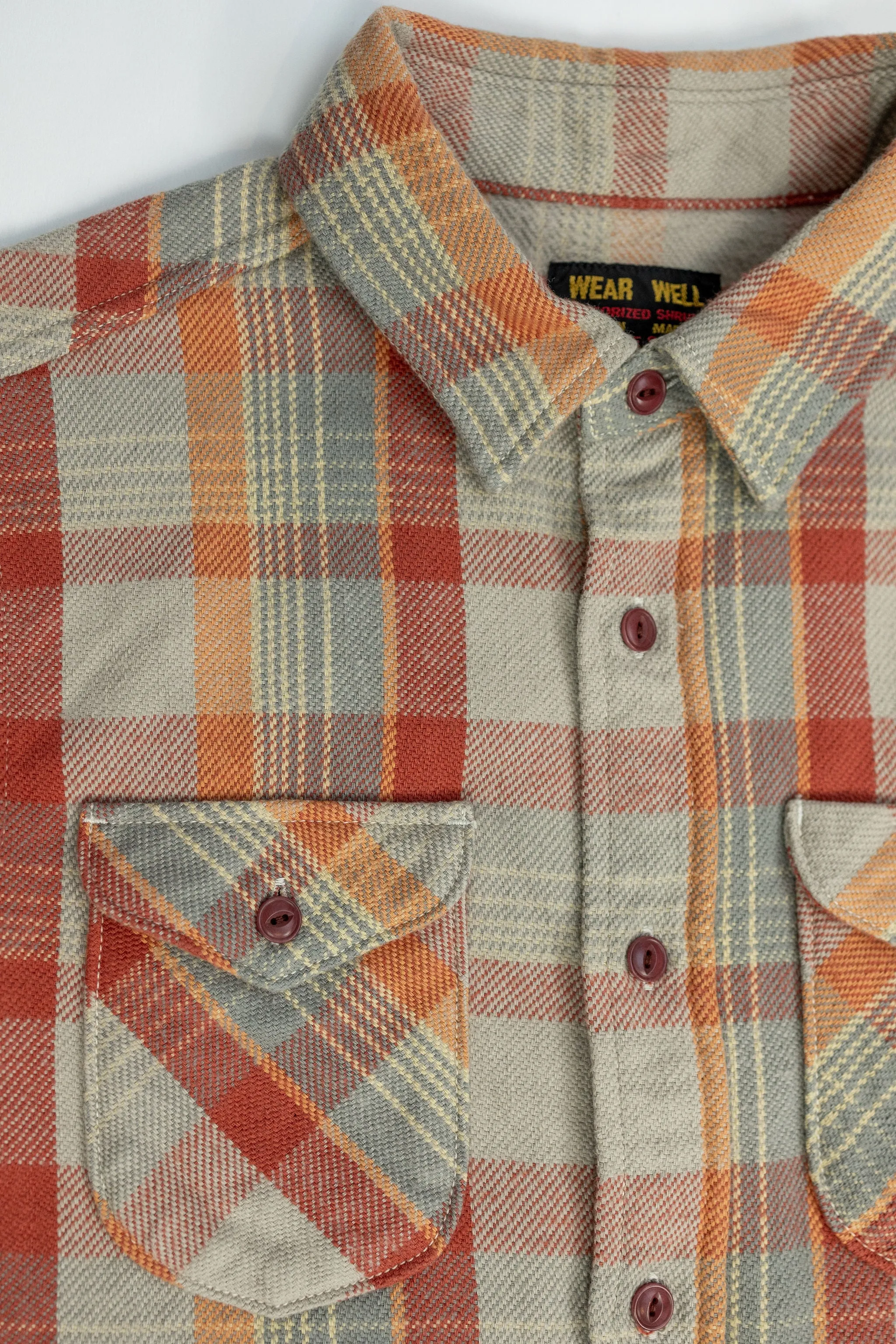 UES 502453 Heavy Flannel Shirt - Orange