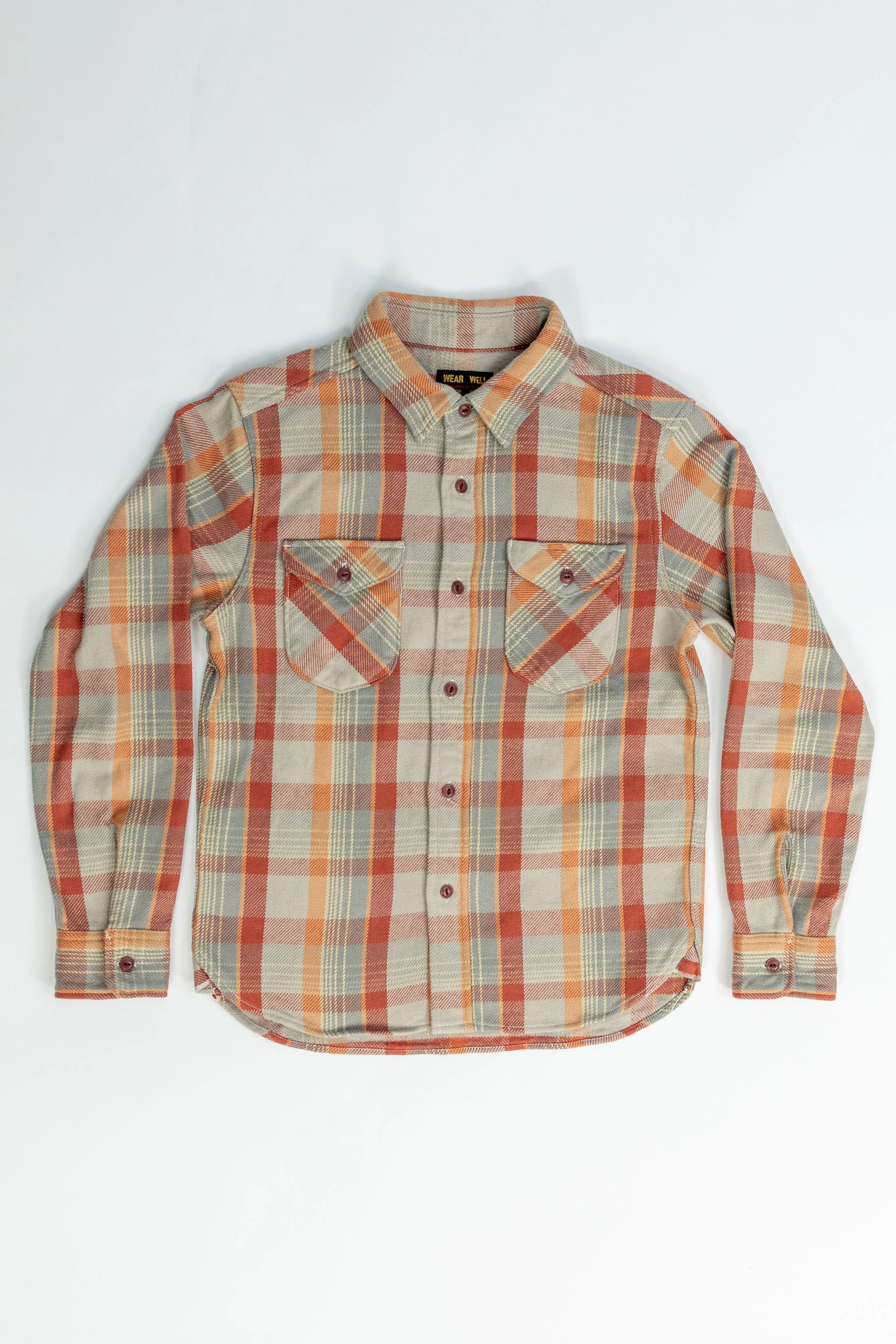 UES 502453 Heavy Flannel Shirt - Orange