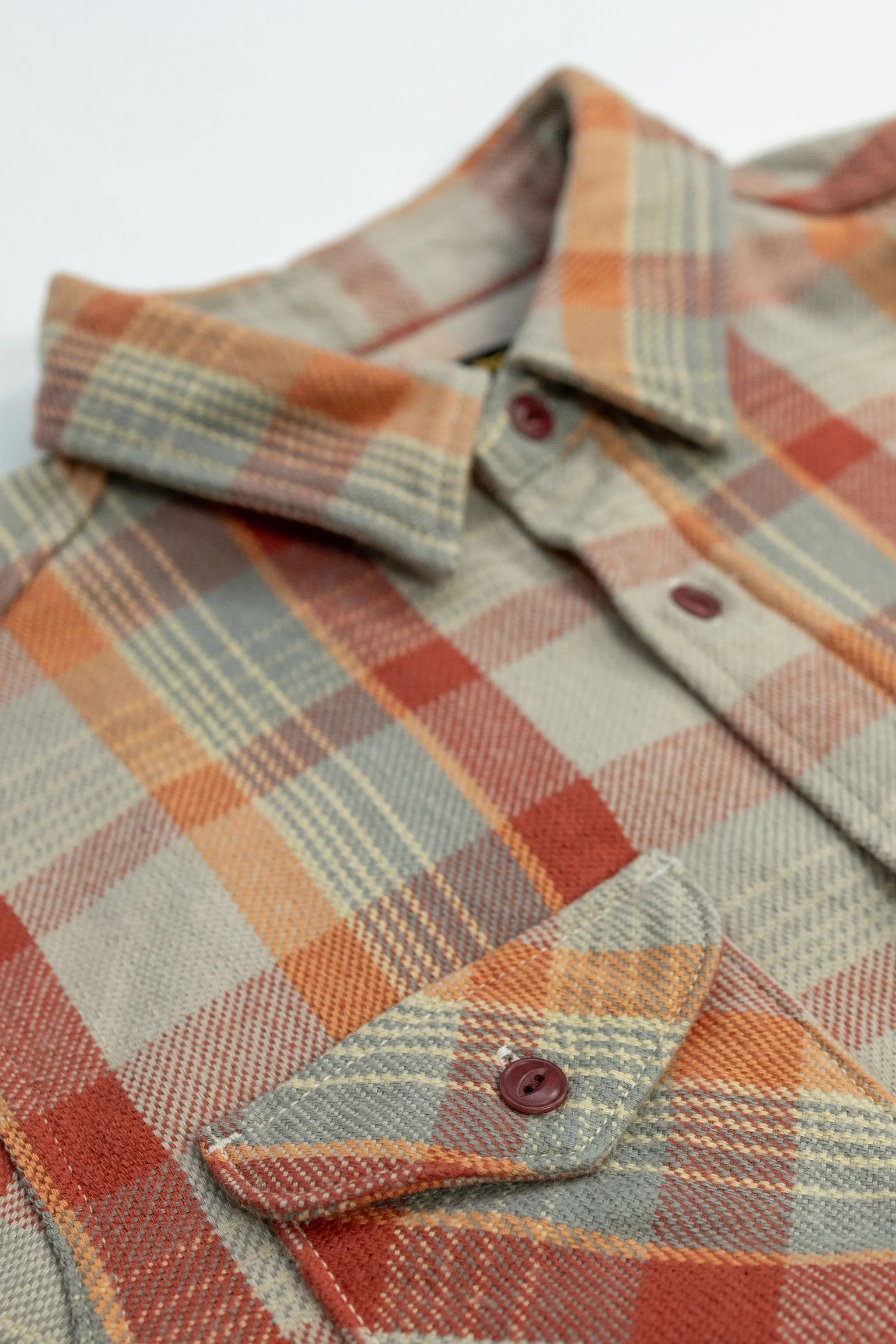 UES 502453 Heavy Flannel Shirt - Orange