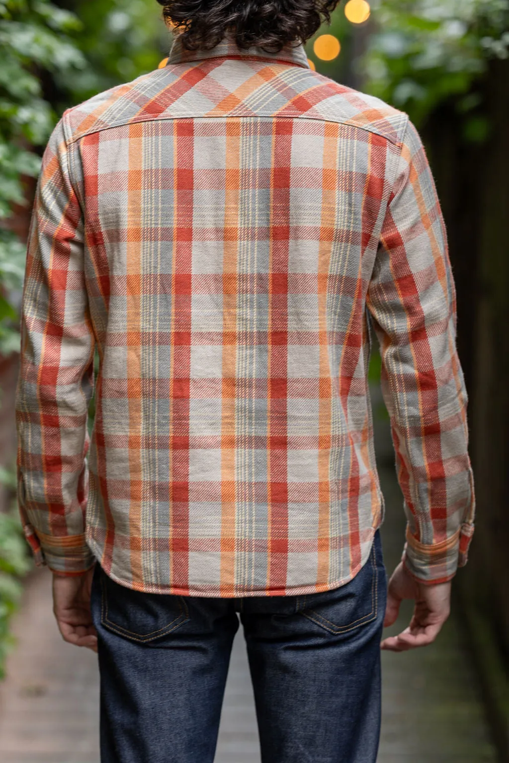 UES 502453 Heavy Flannel Shirt - Orange