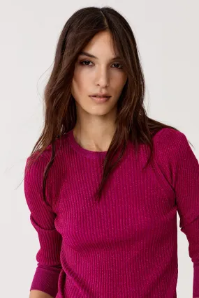 Vail Lurex Knitted Top - Fuchsia