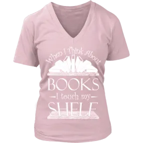 When I think about books I touch my Shelf, V-neck