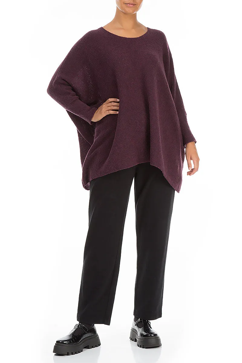 Wide Boxy Mulberry Wool Sweater