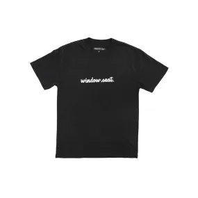 Window Seat Studio Works Handcut Script Tee Embroidered Black