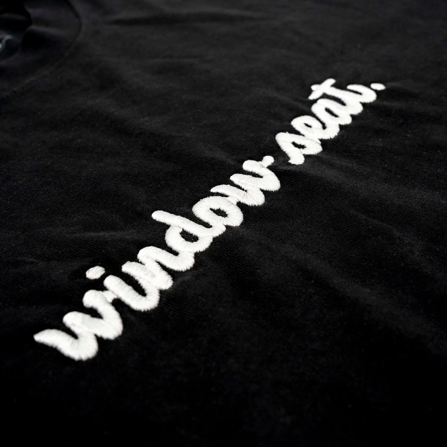 Window Seat Studio Works Handcut Script Tee Embroidered Black