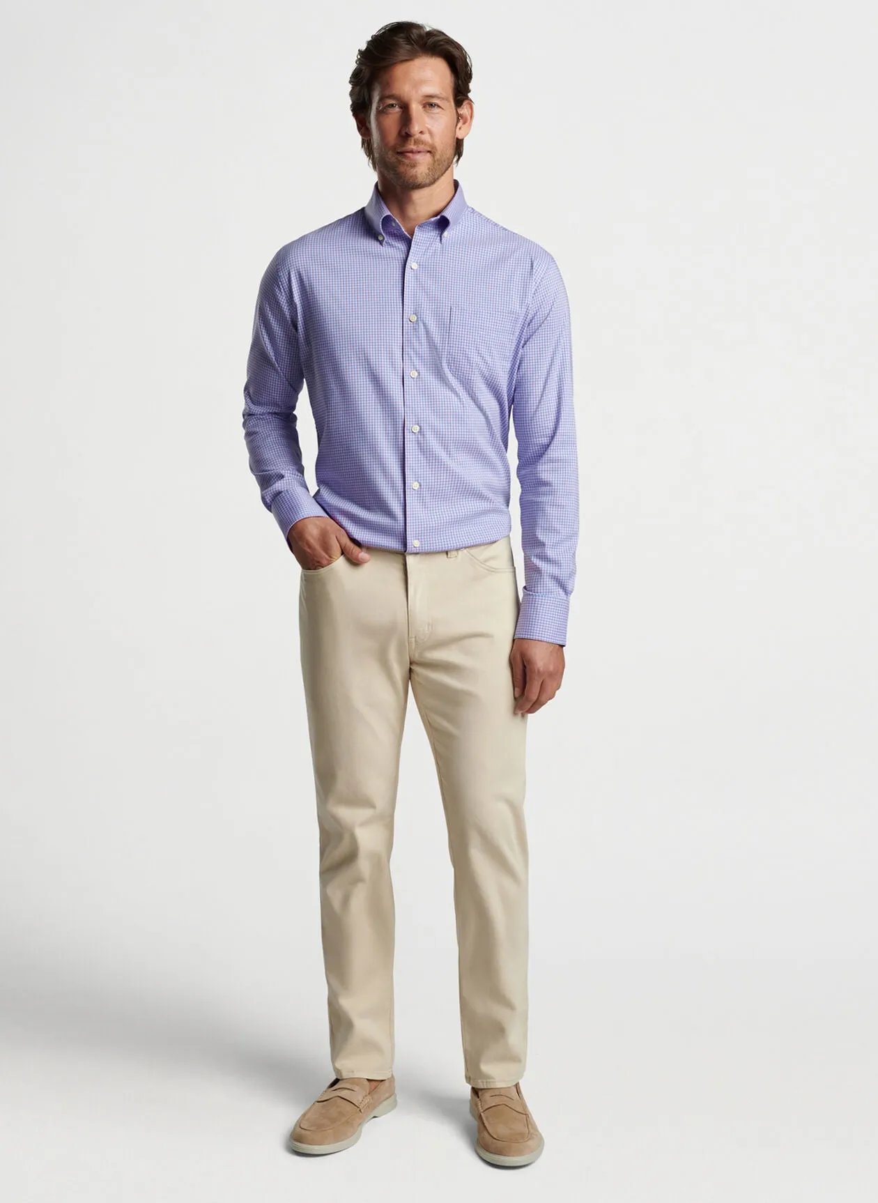 Winthrop Crown Lite Cotton-Stretch Sport Shirt - Maritime