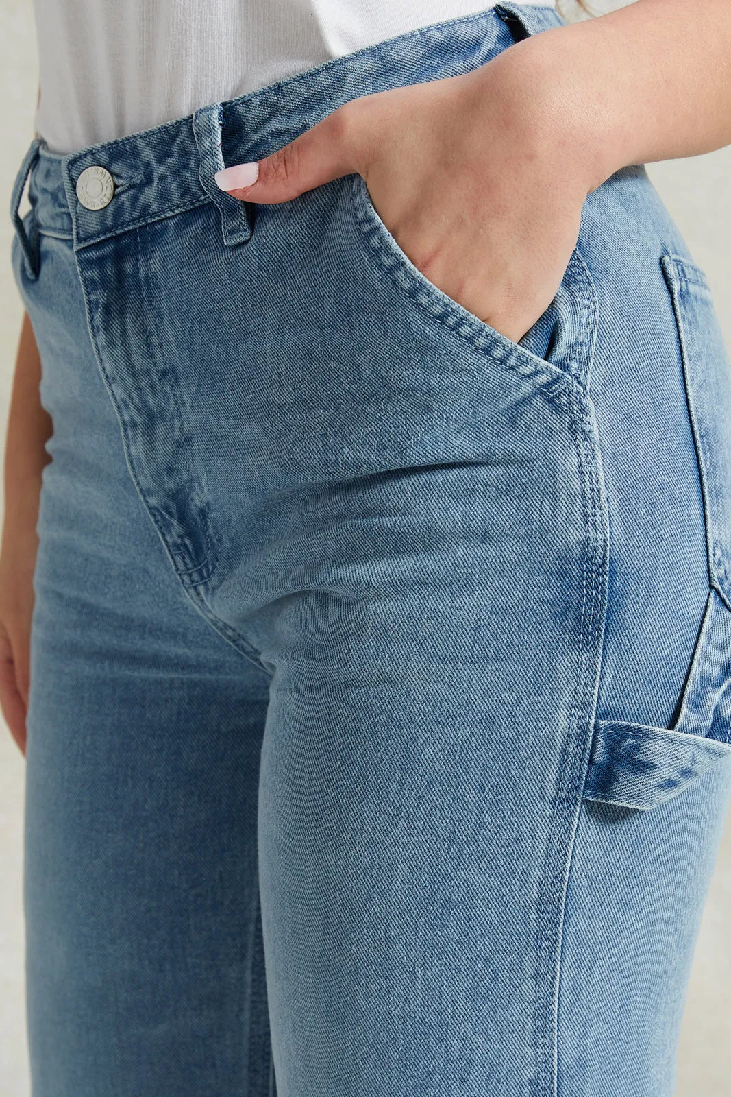 Women Blue Carpenter Jeans