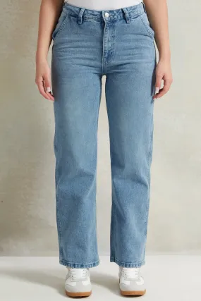 Women Blue Carpenter Jeans